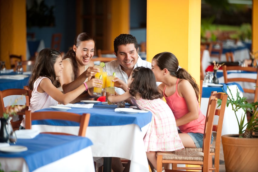 Family at a restuarant